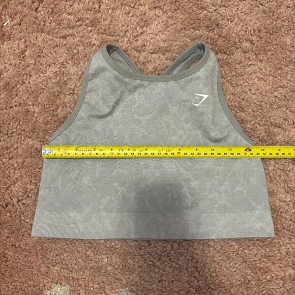 Gymshark Adapt Animal Seamless Sports Bra Womens Medium Gray High-Neck Crossover - Picture 4 of 7